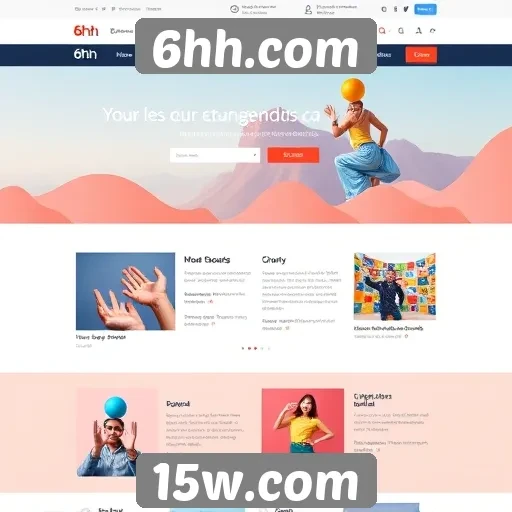 Navegação e design do site 6hh.com em avaliação